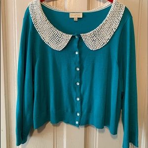 ModCloth Crocheted Collar cropped cardigan